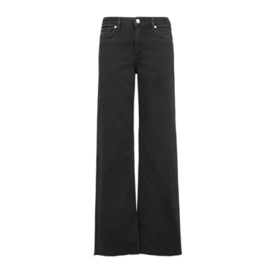 Abbildung von QS MID RISE WIDE LEG Jeans Straight Leg, Damen, Größe: 34x32, Schwarz