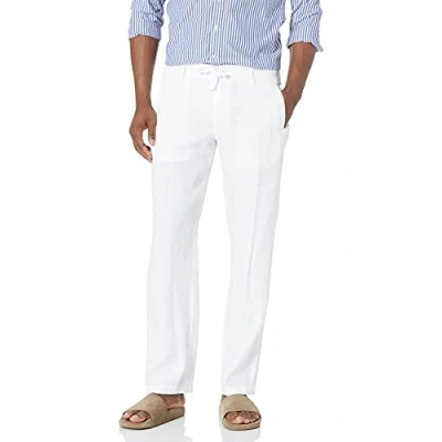 Abbildung von Perry Ellis Herren 100% Linen Drawstring Pant Lssige Hose, Bright White, 33W / 32L