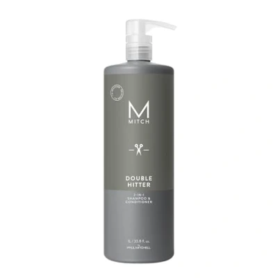 Abbildung von Paul Mitchell MITCH Double Hitter Shampoo &amp; Conditioner 2 in 1 Deep Cleansing für Männer, Haar Pflege milde Reinigung, 1000 ml