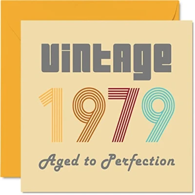 Abbildung von Geburtstagskarten zum 45. Geburtstag für Männer und Frauen Vintage 1979 Aged To Perfection 45 Lustig Sie Ihn 145 mm x Glückwunschkarten