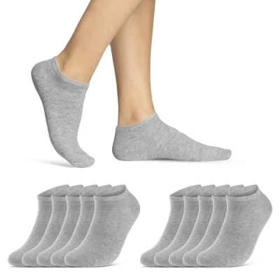 Abbildung von 10 20 30 Paar Sneaker Socken Damen &amp; Herren Schwarz Weiß Baumwolle 10800 WP (Grau 39 42)