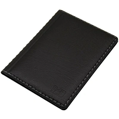 Abbildung von Elegantes Ausweisetui/Ausweishülle/Kreditkartenetui mit Kontrastnaht 12 Fächer MJ Design Germany Made in EU Designs (Design 3 / Schwarz)