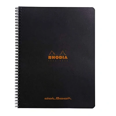 Abbildung von Rhodia 193039C Notizbuch (mit Doppelspirale, Dot grid, 80 Blatt, DIN A4+, 22,5 x 29,7 cm) 1 Stück schwarz
