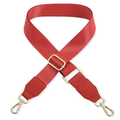 Abbildung von Schultergurt für Handtasche Laptoptasche Rot [Metallfarbe: Gold] Länge verstellbar 89 142 cm Breite 3,8 Ersatz Gurt Band Schulterriemen Strap Umhängegurt