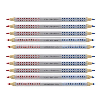 Abbildung von Faber Castell Jumbo Grip Silbentrennstift Bicolor rot und blau (Rot/Blau, 10 Bicolor)