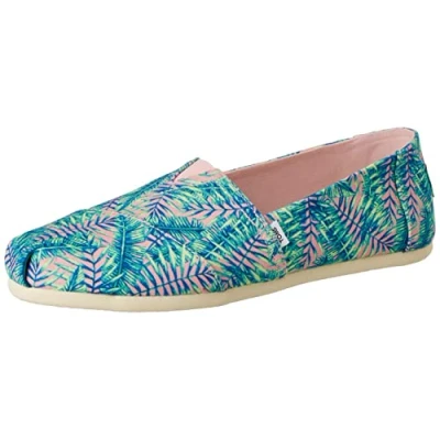 Abbildung von TOMS Damen Alpargata Print Flache Slipper, Rosa Palme, 36