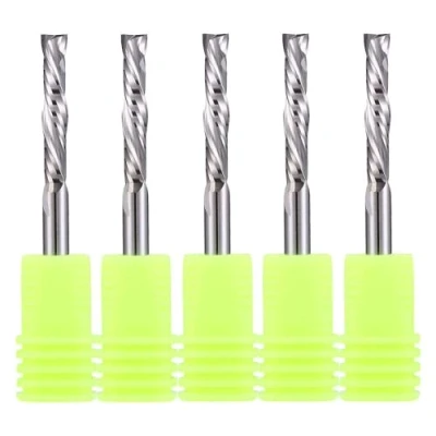 Abbildung von EU_HOZLY Spiralfräser Up&amp;Down Compression Bit 4 mm Schnittdurchmesser, Schaft, 22 Schnittlänge CNC Schaftfräser für Holzschnitzerei, Gravur, 5St