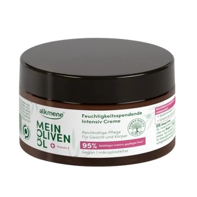 Abbildung von alkmene intensiv Hautcreme trockene Haut 200 ml 95% bestätigen gepflegte Creme mit Olivenöl Feuchtigkeitscreme Körper Männer &amp; Frauen Feuchtigkeit vegan