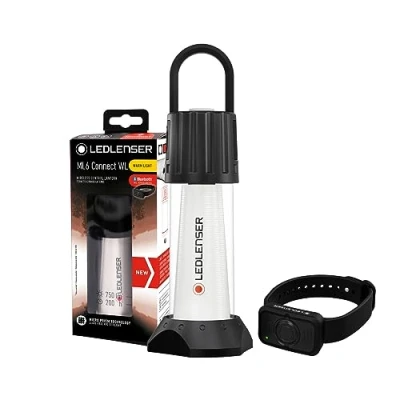 Abbildung von Ledlenser ML6 Connect Warm Light LED Laterne, 750 Lumen, bis zu 180h Laufzeit, aufladbar mit Akku, blendfreies Licht, Powerbank, Bluetooth Fernbedienung, Magnet, Outdoor, Camping, Schwarz