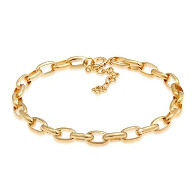 Abbildung von Damen Charm Träger Armband 925 Sterling Silber, Bettelarmband vergoldet (5 mm) für Charms, Länge 19 cm verstellbar, Frauen Charmarmband alle gängigen Anhänger, Farbe: Gold