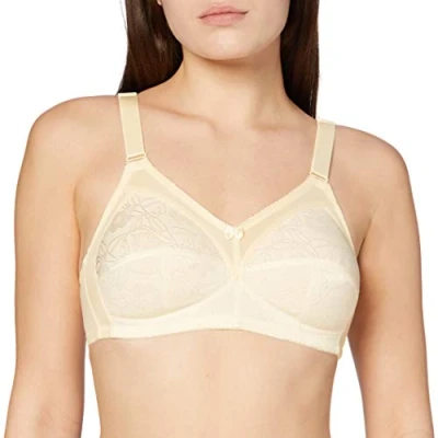 Abbildung von Sassa Damen Schalen BH, Soft BH Jacquard Einfarbig, Gr. 90C (Herstellergröße:90C), Elfenbein (Champagner 00300)