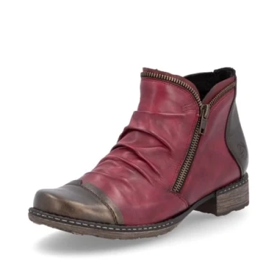 Abbildung von Remonte Damen Ankle Boots D4380, Frauen Stiefeletten,lose Einlage,uebergangsstiefel,knöchelhoch,reißverschluss,Stiefel,Bootee,rot Kombi (35),41 EU