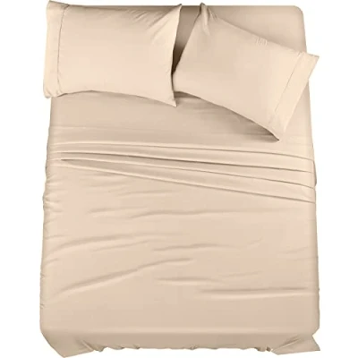 Abbildung von Utopia Betten 4 Mikrofaser Bettwäsche, beige, Queen