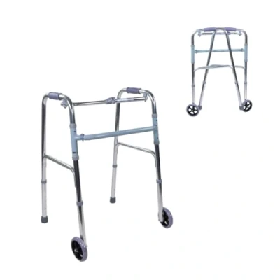 Abbildung von Mobiclinic®, Rollator, Capitel, Europäische Marke, 2 Räder, Gummifüße, Gehbock mit Rädern, Höhenverstellbar, Aus Aluminium, Schmal, Rollator faltbar und leicht, Nur 2,5 kg, Grau