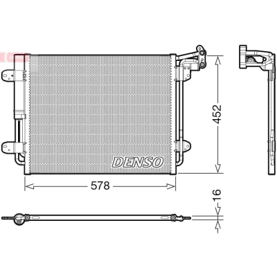 Abbildung von DENSO DCN32067 Klimakondensator mit Trockner R 134a VOLKSWAGEN: Tiguan I