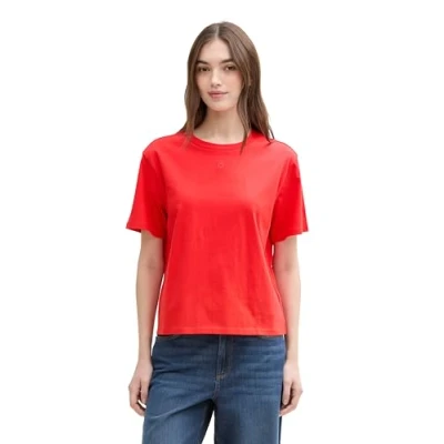Abbildung von TOM Tailor Denim Tshirt basic, Damen, Größe: XXL, Scarlet red