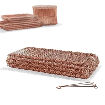 Abbildung von Heimfleiss® Rödeldraht Betonbindedraht 1,0 x 100 160 mm (500 Stk.) verkupferter Bindedraht in 250, 500 &amp; 1000er Bündel Ösendraht Drilldraht für Drillapparat Rödelzange Drahtsackverschlüsse