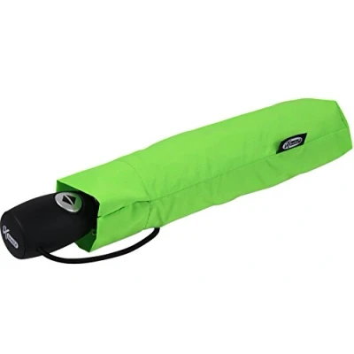 Abbildung von iX brella leichter solider Taschenschirm mit Auf Zu Automatik mid class neon grün