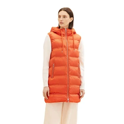 Abbildung von TOM Tailor LONG Lightweight VEST Weste, Damen, Größe: Large, Gold flame orange