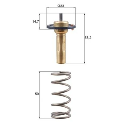 Abbildung von MAHLE ORIGINAL TX 265 89D Kühlwasserthermostat 89 mit Dichtung FORD: KUGA 2, Galaxy Mk2 MPV, FOCUS 3 Turnier, VOLVO: S80 II