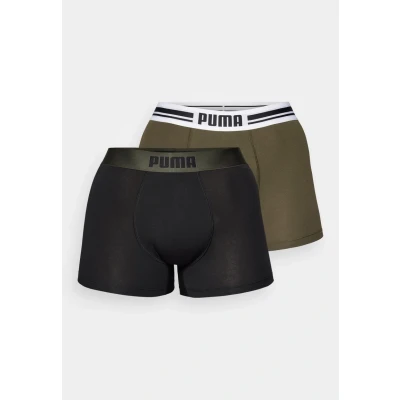 Abbildung von Puma MEN Everyday Placed LOGO Boxer 2 PACK Panties, Herren, Größe: Small, Forest night