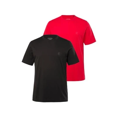 Abbildung von JP1880 Grosse GRÖSSEN BIS IM Doppelpack AUS Reiner QUALITÄT Rundhals Bequeme Passform Tshirt basic, Herren, Größe: 5XL, Chili red