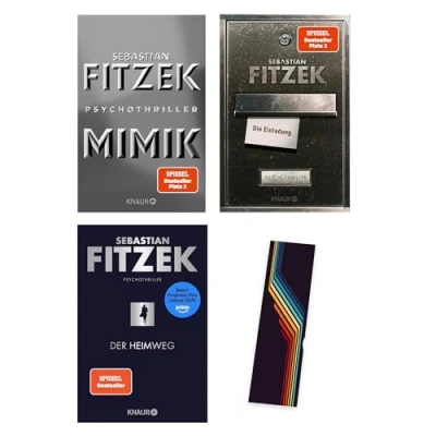 Abbildung von Sebastian Fitzek Psychothriller Buchset Der Heimweg, Mimik &amp; Die Einladung als Taschenbuch Hochspannung garantiert! Exklusives Lesezeichen on top Perfekt für Thriller Fans Buchgeschenk