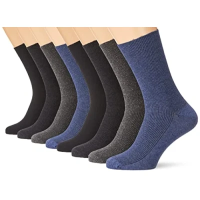 Abbildung von VCA 8 Paar Herren Diabetiker Socken, Ohne Gummibund, Baumwolle, Spitze handgekettelt, Gr. 43 46