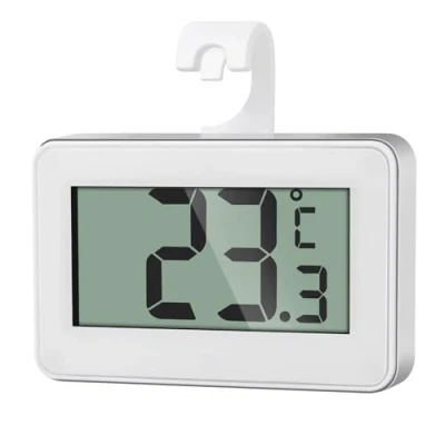 Abbildung von AiQInu Mini Thermometer Kühlschrank Digital, Magnetische Kühlschrankthermometer mit Haken, Gefrierschrank LCD Anzeige Lesen, Frost Alarm für Zuhause, Restaurants, Bars