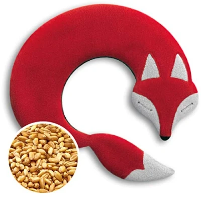 Abbildung von LESCHI Wärmekissen Körnerkissen für Mikrowelle Tier Fuchs Rot anschmiegsames Nackenkissen mit Bio Weizen ideal als Wärmespender im Winter und bei Verspannungen an Nacken Schulter Hals