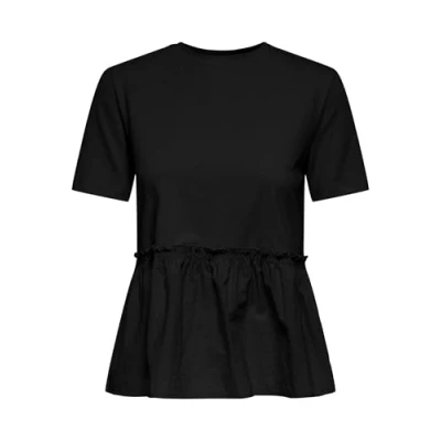Abbildung von ONLY Onllia O NECK MIX BOX Tshirt basic, Damen, Größe: Small, Black