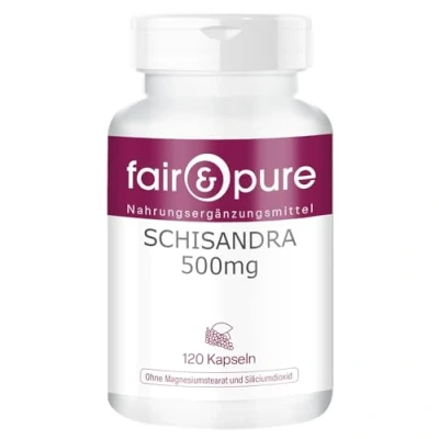 Abbildung von Fair &amp; Pure® Schisandra Extrakt 500mg 120 Kapseln WuWeiZi chinensis mit 9% Schisandrin vegan ohne Magnesiumstearat