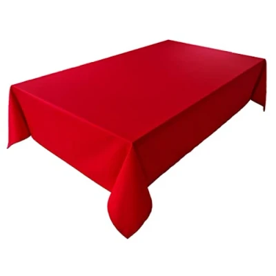 Abbildung von Hochwertige Tischdecke Tischwäsche aus 100% Baumwolle Kollektion Konzept, Farbe &amp; Größe wählbar (Tischdecke 150x220cm, Rot)