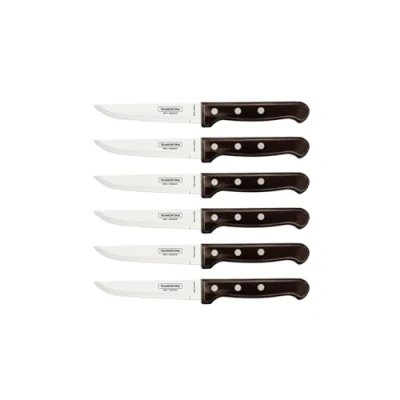 Abbildung von Tramontina Steakmesser Gaucho, Set 6 teilig, Edelstahl, Holzgriff braun, FSC