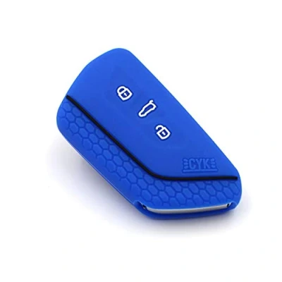 Abbildung von Schlüssel Hülle VF für 3 Tasten Auto Silikon Cover Schlüsselhülle Etui Schutzhülle (Blau)
