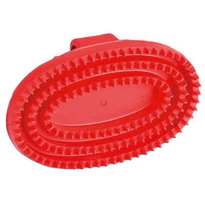 Abbildung von Kerbl Gummistriegel Oval, Hartgummi, Rot