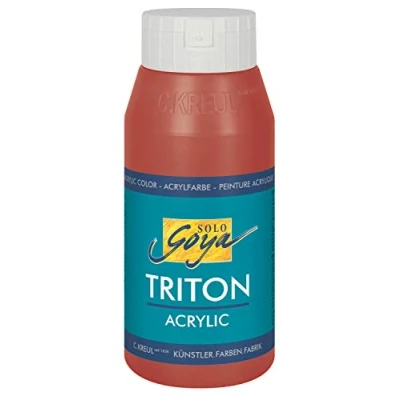 Abbildung von KREUL 17005 Solo Goya Triton Acrylfarbe oxydrot, 750 ml Flasche, schnell und matt trocknend, Farbe auf Wasserbasis, in Studioqualität, vielseitig einsetzbar, gut deckend ergiebig