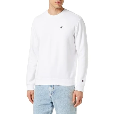 Abbildung von Champion Basic Crewneck Sweatshirt, Herren, Größe: Large, White
