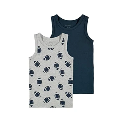 Abbildung von NAME IT MINI Jungen NMMTANK TOP 2P Mel Rugby NOOS Unterhemd, Grey Melange, 98