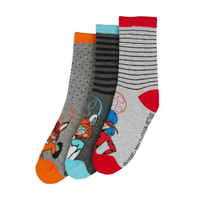 Abbildung von Miraculous 3 PAAR Socken für Kinder, Größe: 27 30, Mehrfarbig