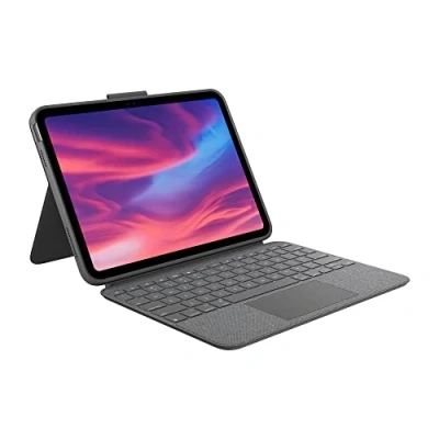 Abbildung von Logitech Combo Touch Case mit Abnehmbarer Tastatur für iPad (10. Generation) Spanish Layout, Graphite
