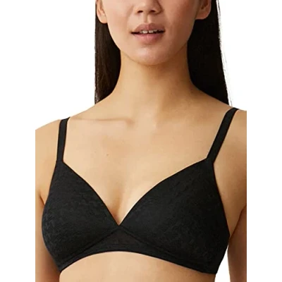 Abbildung von Naturana Damen weichen Körbchen Gepolsterter BH, Schwarz, 85A