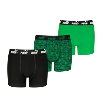 Abbildung von PUMA Boy&#039;s Elements Boxer, Black/Green, 170/176 (3er Pack)
