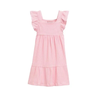 Abbildung von TOM Tailor MIT Volants Freizeitkleid für Kinder, Größe: 92/98, Off white neon pink stripe