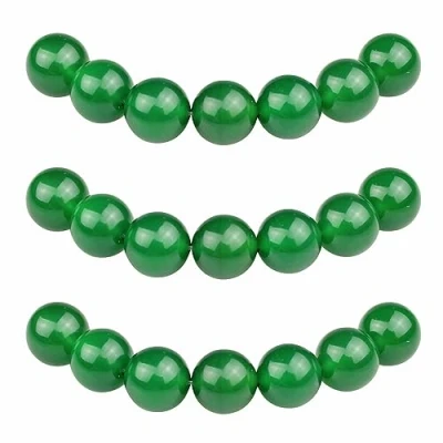 Abbildung von MJDCB Perlen zum Auffädeln 8mm 45 stück Grüner Achat Halbedelsteine mit Loch Natürliche Lose Runde Steinperlen für Herstellung Schmuck Armbänder Halsketten