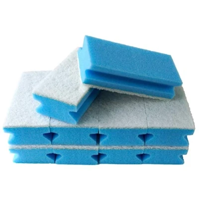 Abbildung von Sonty 10 Stück Putzschwamm kratzfrei, waschbar, Gross 15x7x4cm weiß (blau)
