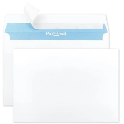 Abbildung von Netuno 100 Umschläge Weiß DIN c6 114 x 162 mm 90g Briefumschläge ohne Fenster haftklebend Papier Premium Qualität Briefkuverts Geschäfts mit Innendruck office envelope