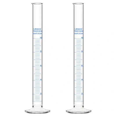 Abbildung von Labasics Messzylinder, 2er Pack 10 ml Borosilikatglas Messzylinder Laborzylinder Lab Graduated Cylinder