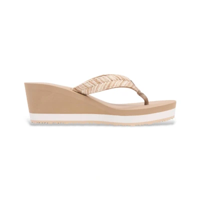 Abbildung von Tommy Hilfiger ROPE Strap Wedge Flipflops High Heel Sandalette, Damen, Größe: 41, Safari Schuhe