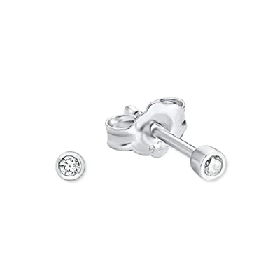 Abbildung von Amor Ohrstecker 925 Sterling Silber Damen Ohrschmuck, mit Zirkonia synth., 0,3 cm, Silber, Kommt in Schmuck Geschenk Box, 9061938